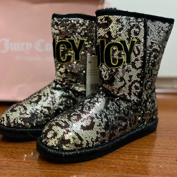 New with tags JUICY COUTURE LEOPARD SHINE BOOTS SIZE 6 - Picture 7 of 12